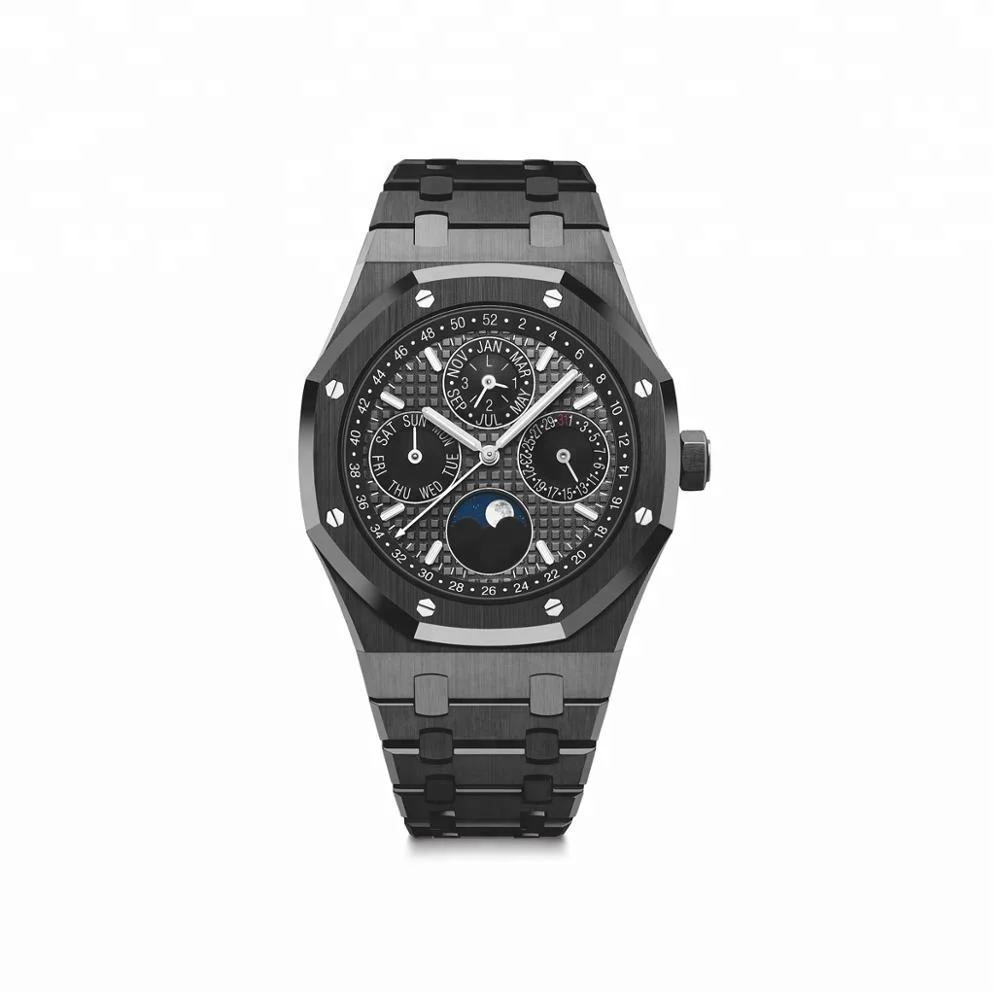 Hight quality stainless steel watches black quartz watches