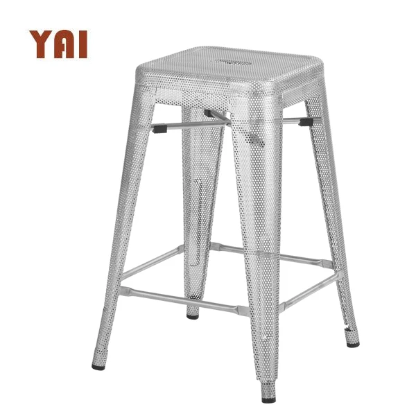 home center kitchen metal brass unique industrial vintage aluminum metal bar stool with wood seat