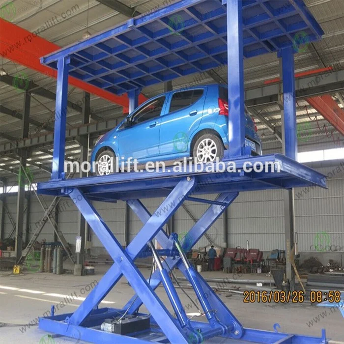 Underground garage parking equipment car lift for 2 cars