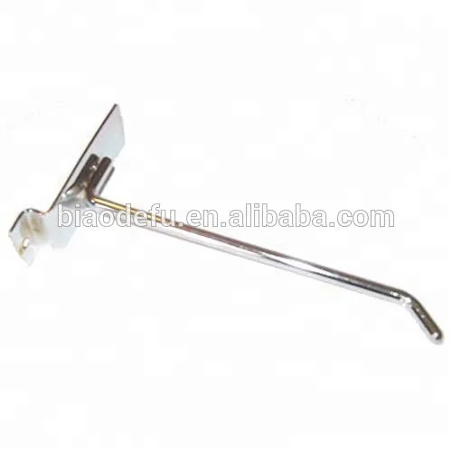 Wholesale Display Shop Fitting Slatwall Accessories -Slatwall Single Hook Pin Arm Shop Display Fitting Prong Hanger