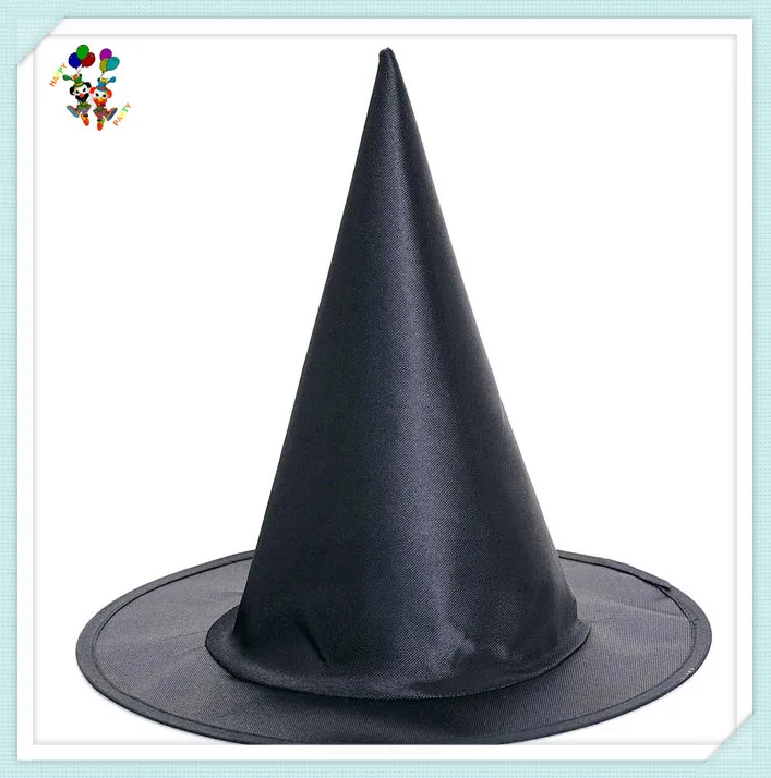 Cheap Unisex Party Fancy Dress Costume Black Color Polyester Halloween Witch Hats HPC-0228