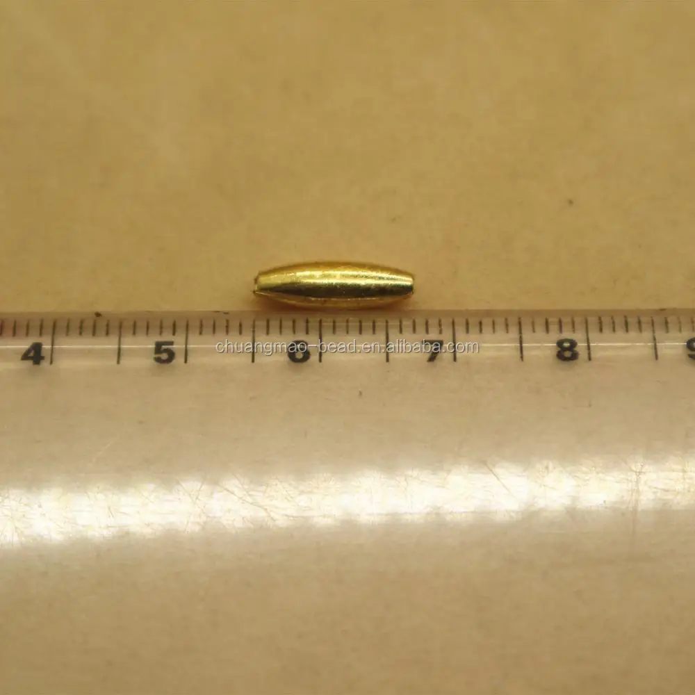 Hot sale ccb beads 4*12mm plastic rice golden beads for craft