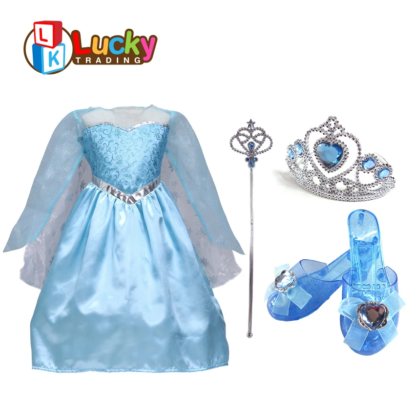 cosplay costume set party favors toys girls princess dress with 4pcs
