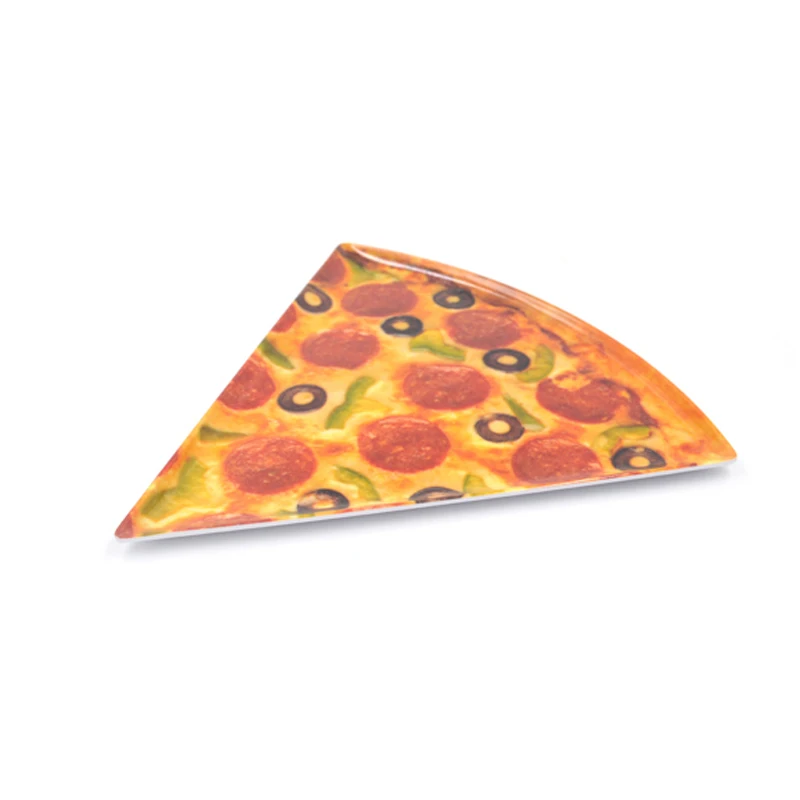 Hot selling 100% melamine pizza slice plate creative plate