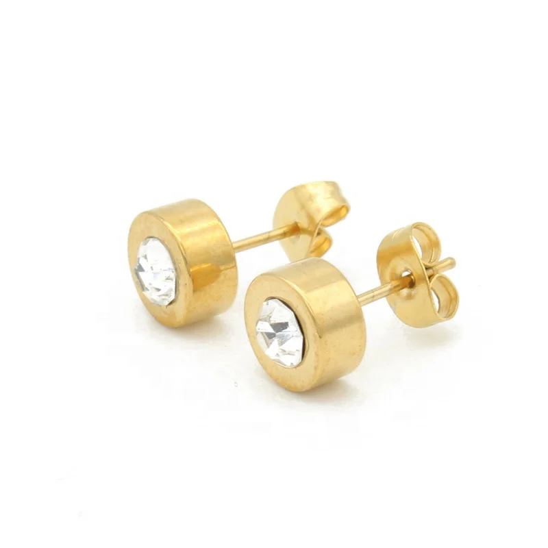 Hot Tri Color Pendant Crystal Stud Earrings Jewellery 14k Gold Cubic Zirconia Bridal Sets