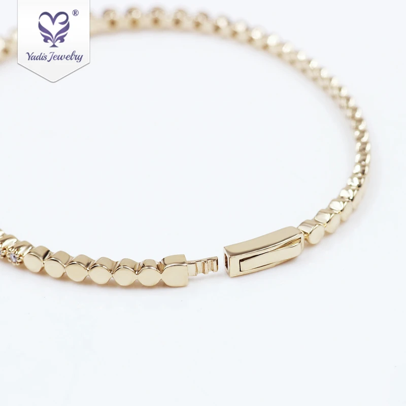 Yadis luxury jewelry 10k gold filled moissanite diamond bangle fine jewelry bracelets