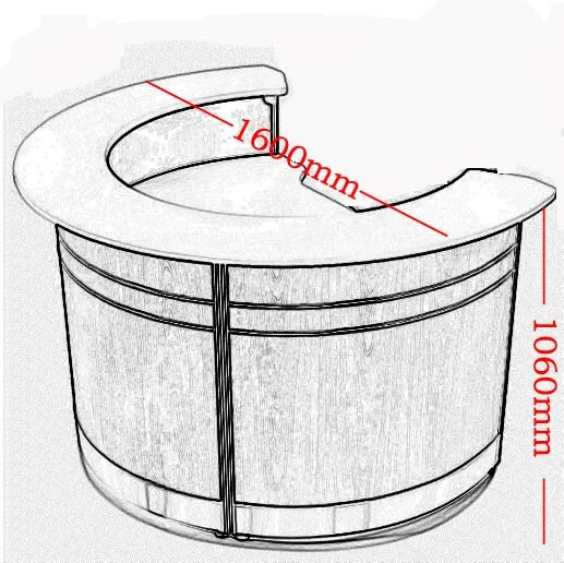 Modern Furniture Table Design Curved Beauty Salon Office Used Wood Front Counter Desk Reception