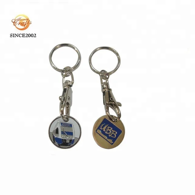 cheap new UK shopping trolley coin keyring