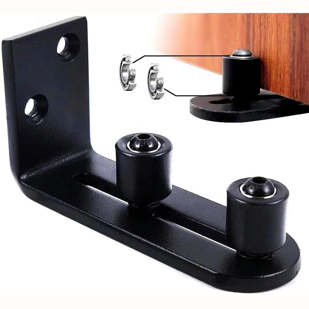 Large Adjustable Wall Mount Stay Roller Floor Guide with Ball Bearing Wheels for Bottom of Sliding Barn Doors
