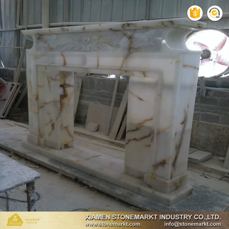 StoneMarkt China white marble fireplace S-001