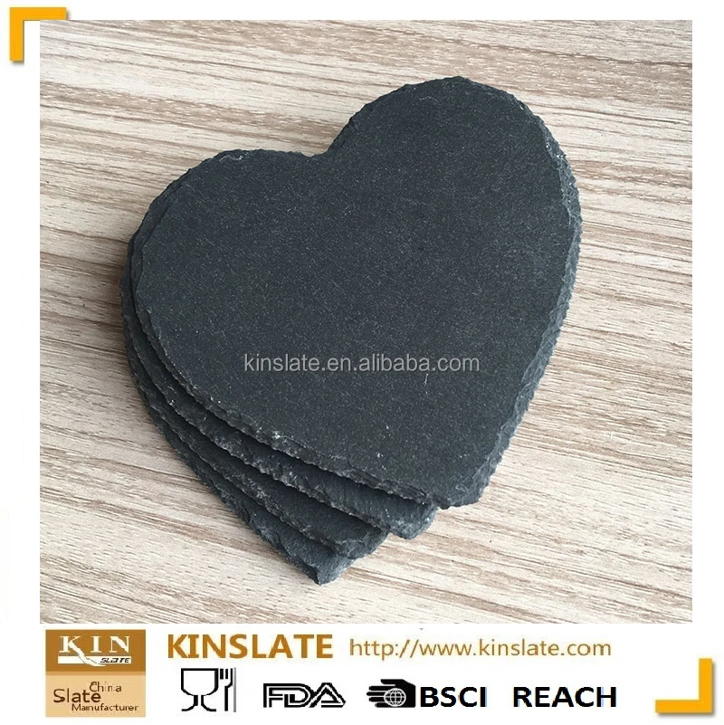 heart shaped handmade natural stone slate coasters and placemats