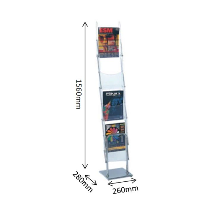 A4 Six Boxes Foldable Clear Plastic Magazine Holder