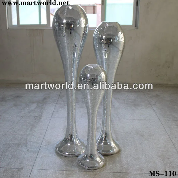 fiber glass vase sliver mirror vase centerpiece wholesale  floor vases  wedding party  hall decoration(MS-110)