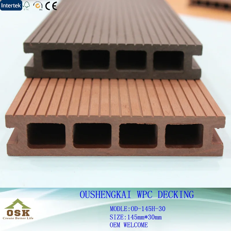 Composite Material HDPE WPC Plastic Composite Decking Swimming Pool Outdoor Floorings Tiles WPC Decking