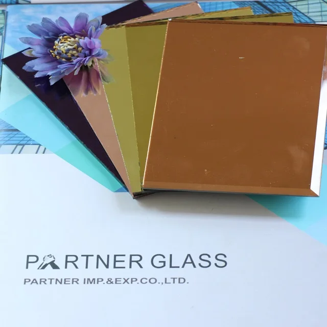 3 mm 3.5 mm 5 mm Custom Cut  Colored Bevel Edge Bronze Golden  Decorative  Double Coated Aluminum Mirror Glass