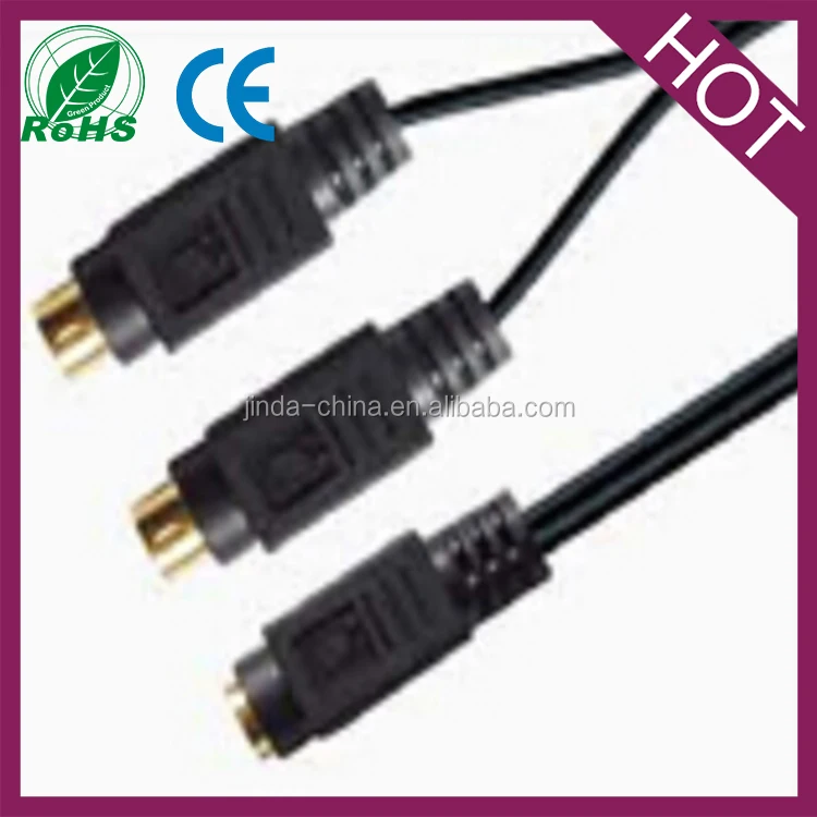 S-Video cable 4p 1:4 mini DIN-plug, Video Cable, Supervideo cable