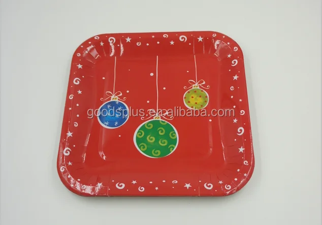 Highquality disposable paper plates with printed christmas
