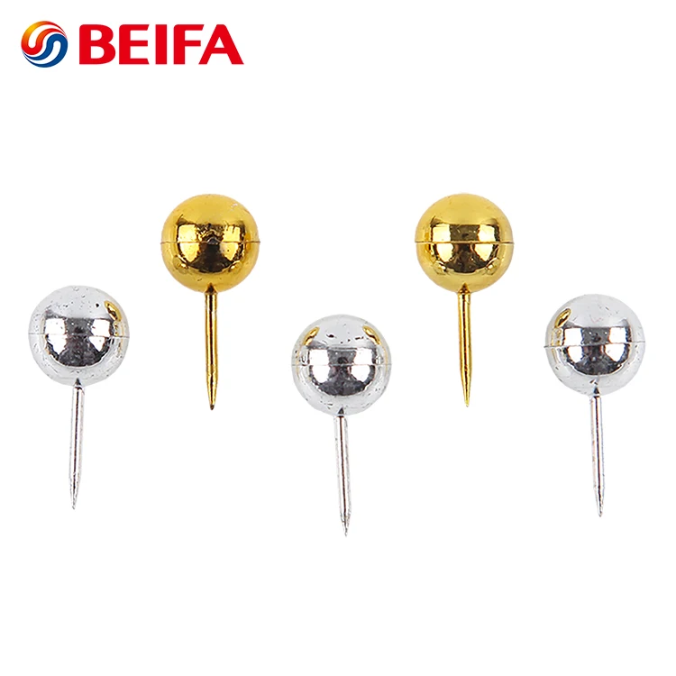 NP0003 Low Price Gold Plated Plastic Head Round Custom Push Decorative Thumb Tacks