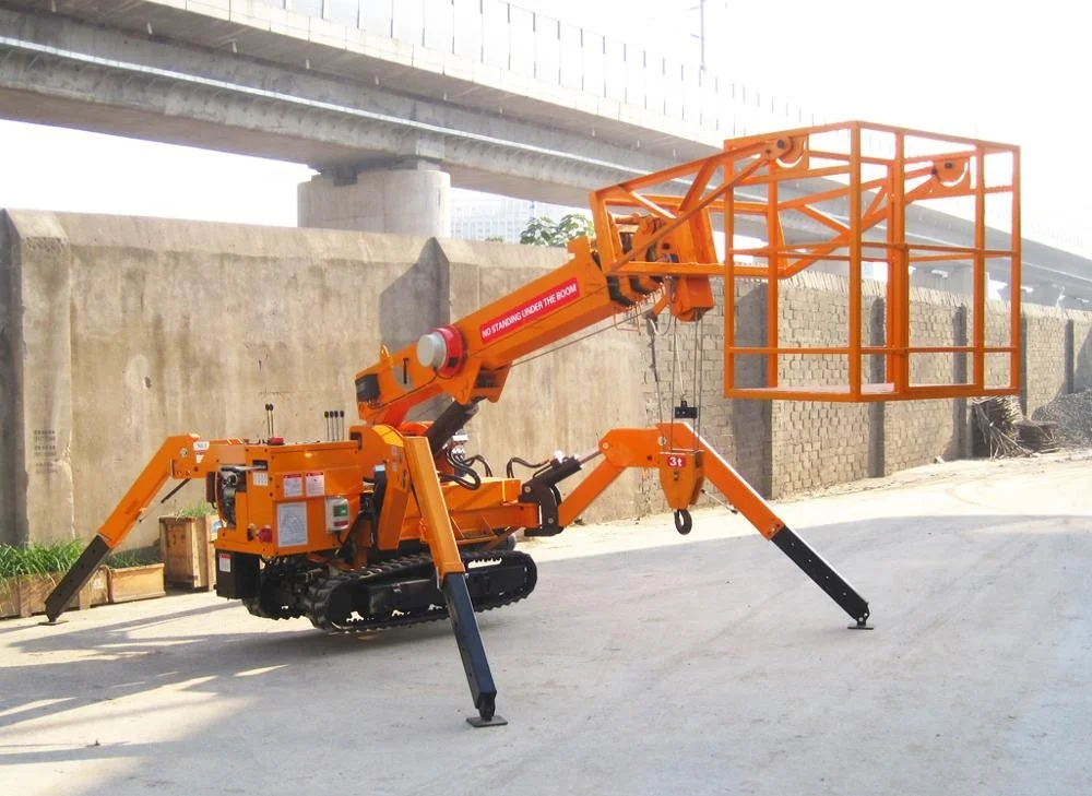 China New Full Rotation Electric 9.5m Spider Crawler Construction Mini Hoist 3T Crane