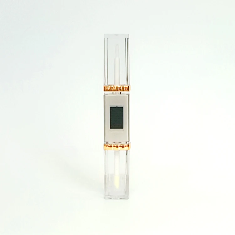 empty double end square LED light lip gloss tint oil lipgloss packaging bottles liquid lipstick containers tubes custom logo