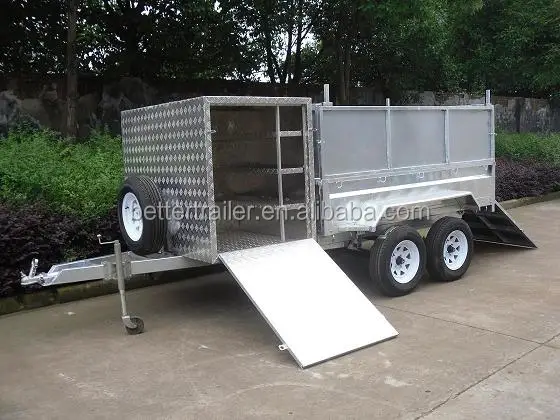 dumping trailer for rubbish , tractor box tipping trailer