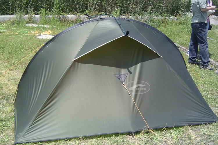 Ultra Light Tactical Tent Dark Green Double-Side Silicone Treated Ripstop 30D Nylon Alloy Pole Silnylon Tent