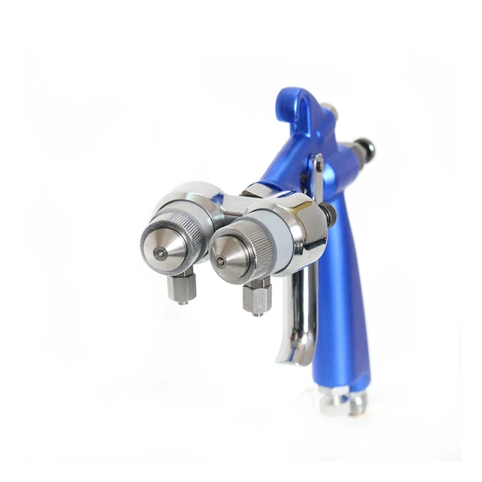 
Double 1.4mm nozzle pressure spray gun Nano chrome painting dual head Air pneumatic pressure sprayer compress 