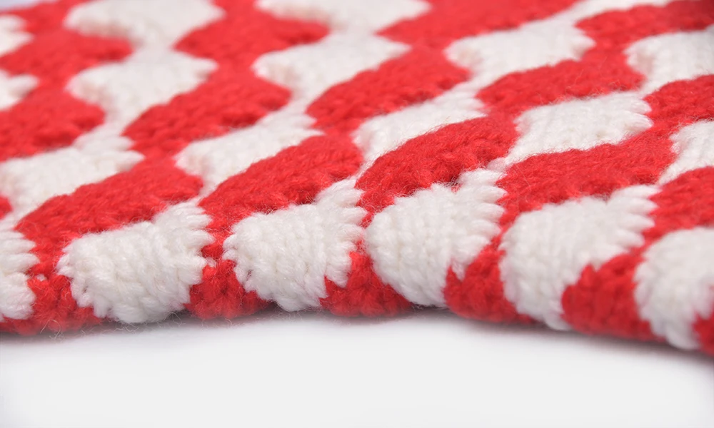 
good quality folder cuff chunky thick diamond Jacquard knitted Christmas stocking 