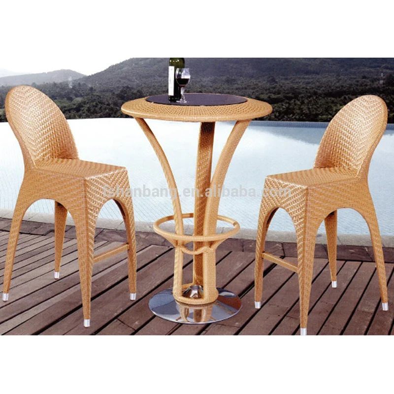 Новый дизайн, Лидер продаж, современный синтетический пластиковый ротанговый барный стул, высокий стул