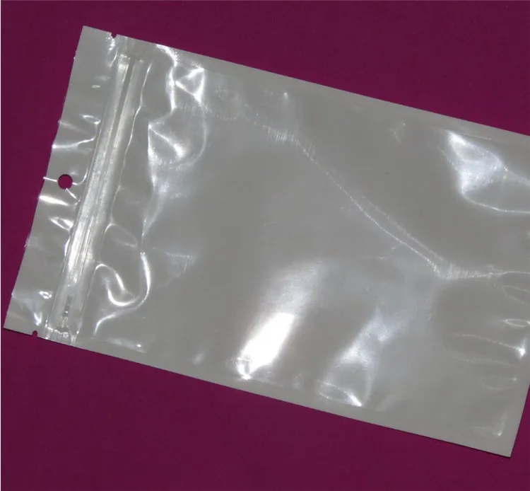9 см * 15 см белый/прозрачный самозакрывающийся закрывающийся пластиковый розничный упаковочный пакет на молнии, пакет с замком на молнии, розничная упаковка с отверстием для подвешивания