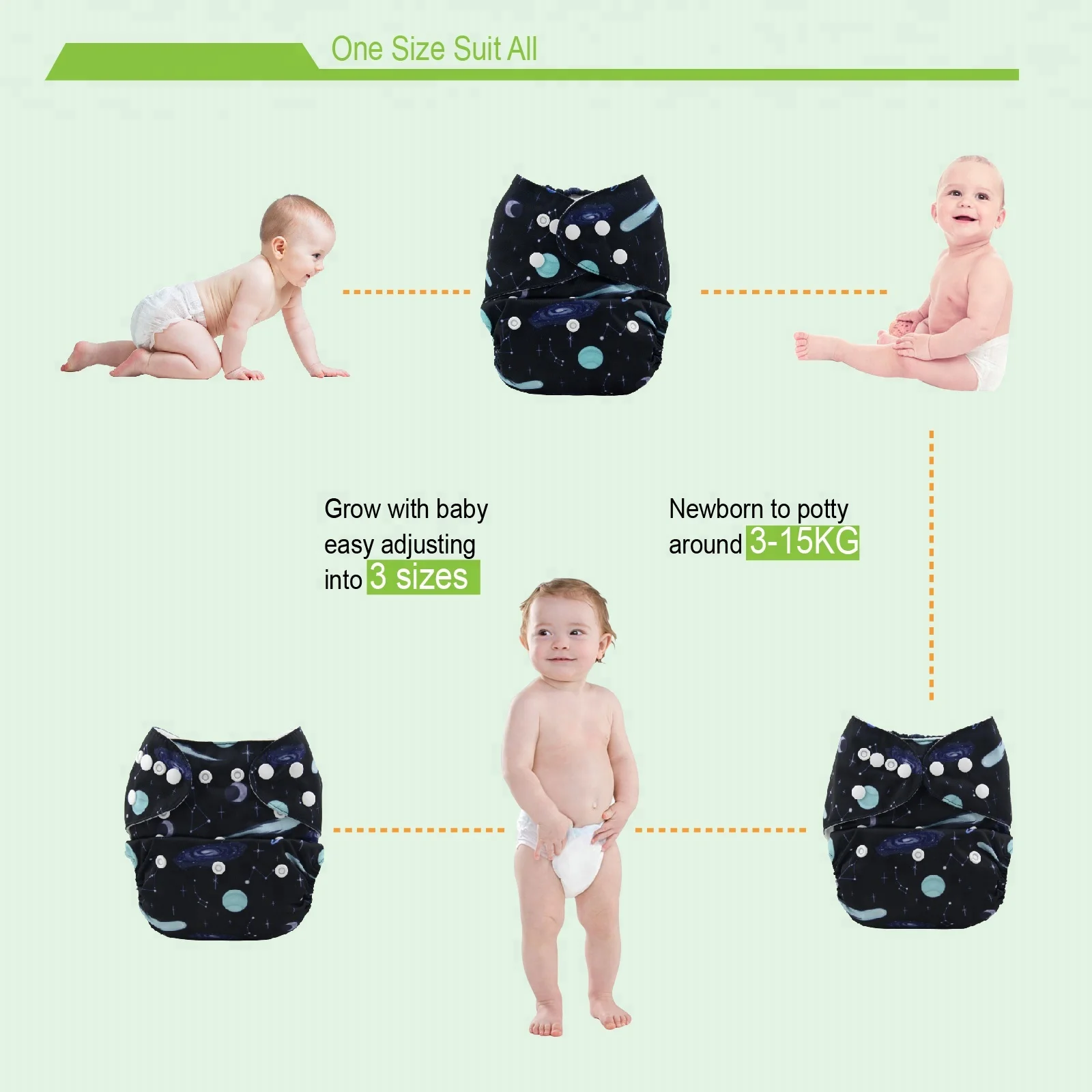 ALVABABY Digital Positioned Baby Cloth Diaper Reusable Printed Cloth Diapers Nappy Customized Printing Acceptable