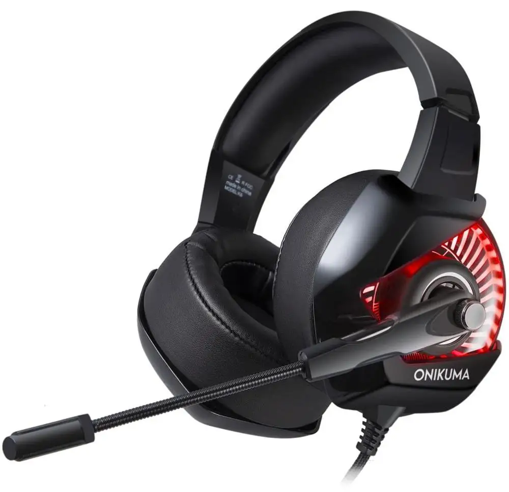
50mm Driver Gaming Headset ONIKUMA with Mic for PC Bass Surround Sound Over Ear Wired Headphone K6 Earpiece Gamer 