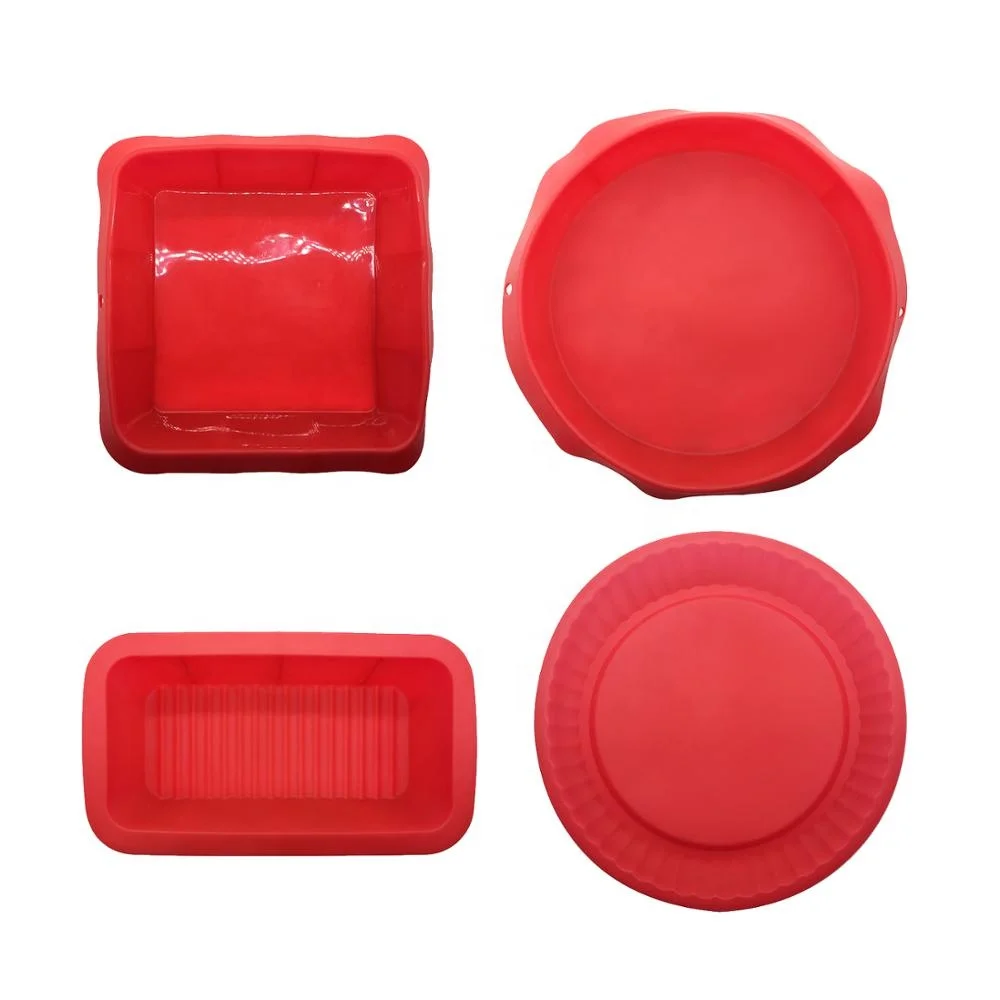 Benhaida Food Grade Silicone Cake Tool Set of 4 nonstick Silicone loaf Set of 4 mold