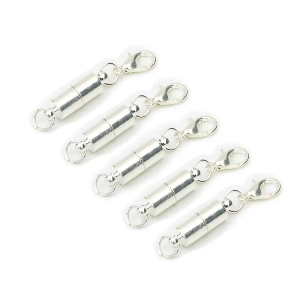 Hot sell 40mm  brass magnetic clasp with lobster clasp for leather bracelet chain