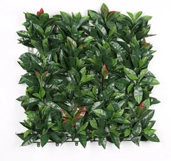 Promotional 50X50cm vertical plastic artificial plant green wall balcony grass leaves mat manufacturer