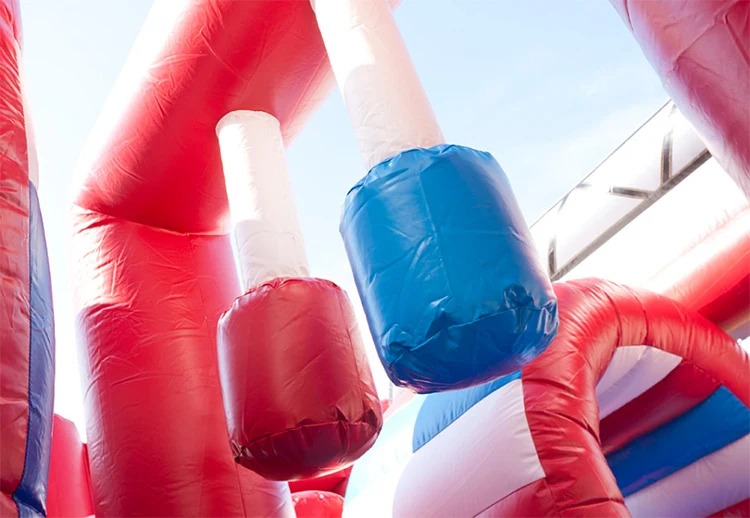 2018 amusement park  fire truck inflatable bounce house/obstacle course with slide