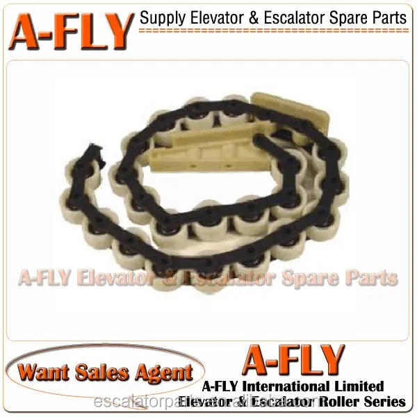
22 Rollers Escalator Handrail Newel Roller Chain NYLON FRAME for KONE, O&K 