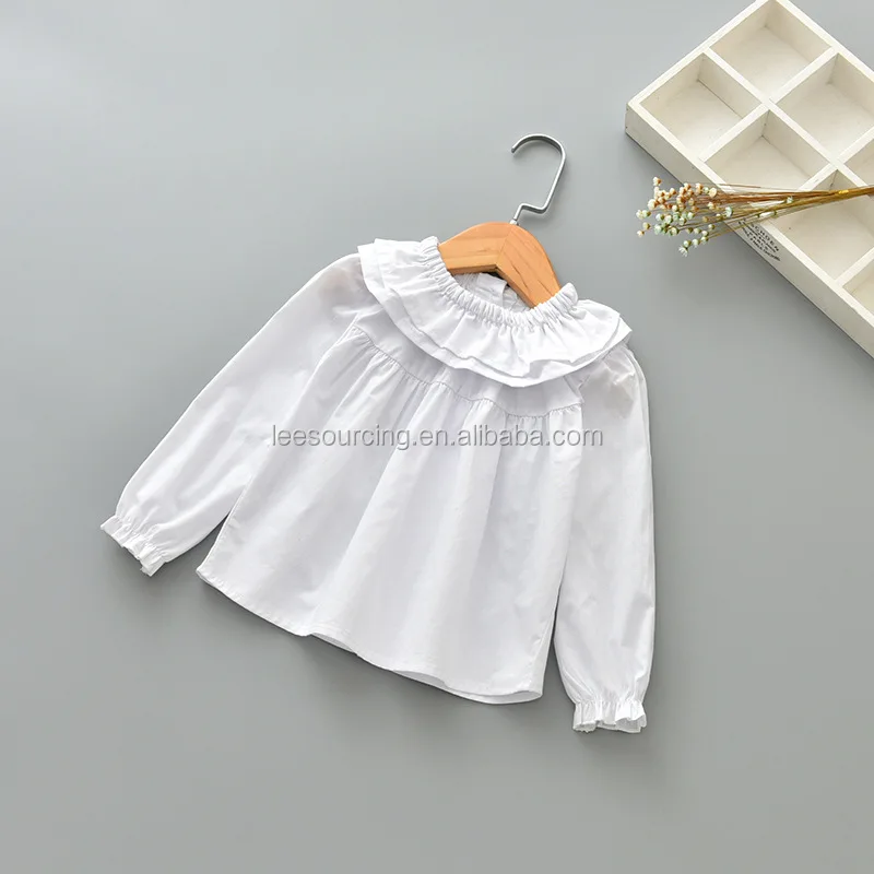 
Leesourcing Wholesale turn down collar kids shirt girl blouse blank  (60655721384)
