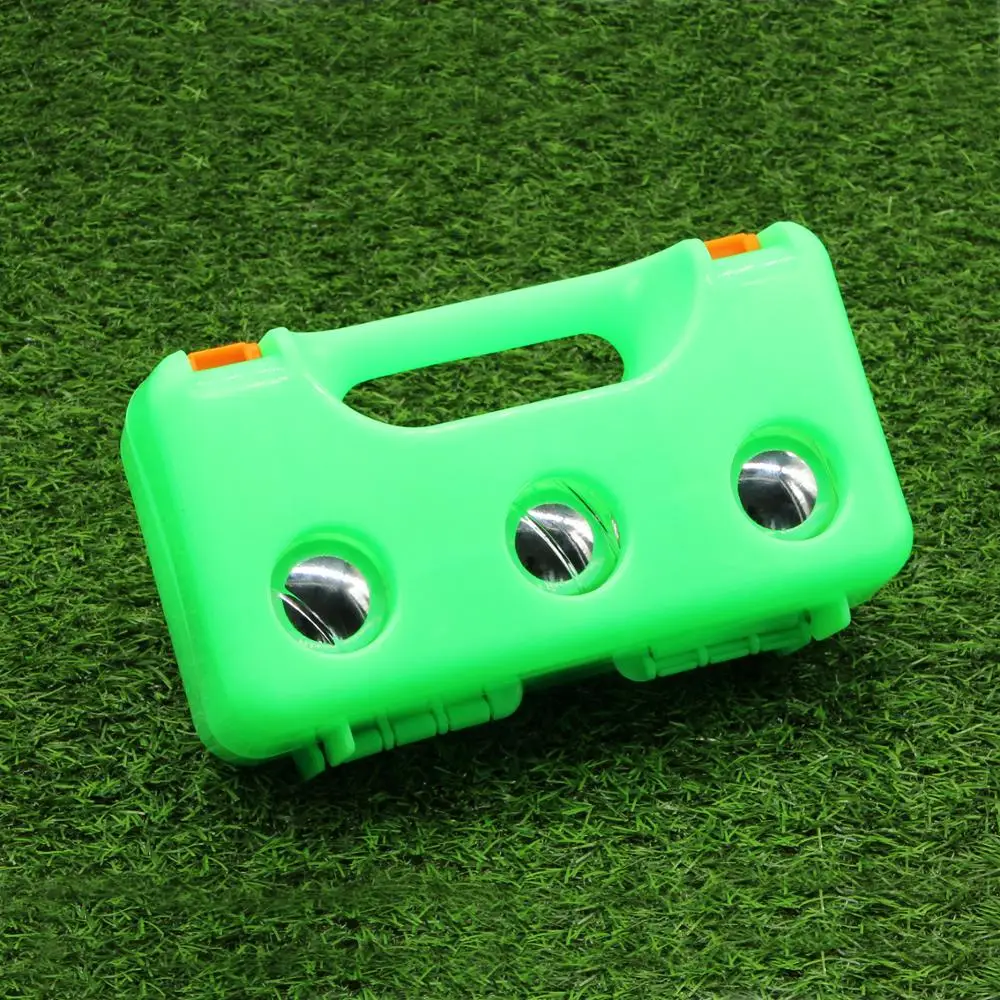 3 metal petanque boules ball in plastic box