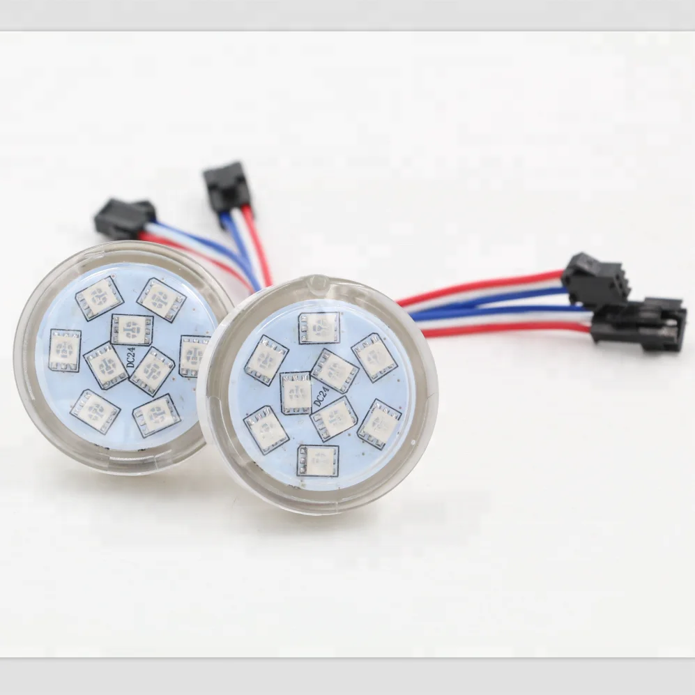 Flat cover 45mm 9LEDs SMD5050 RGB pixel led lights for amusement rides DC12V/24V