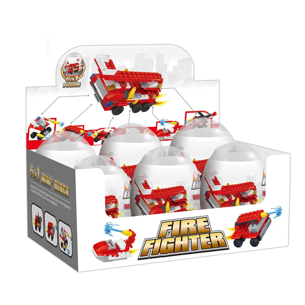 6 in 1 firefighter mini blocks,fireman sam toy set