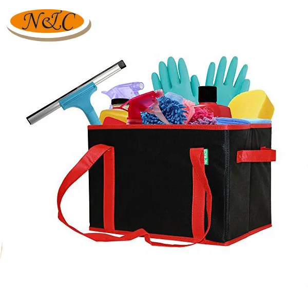 Deluxe collapsible custom grocery bag,extra side handles for easy lifting with reinforced bottom foldable grocery bag