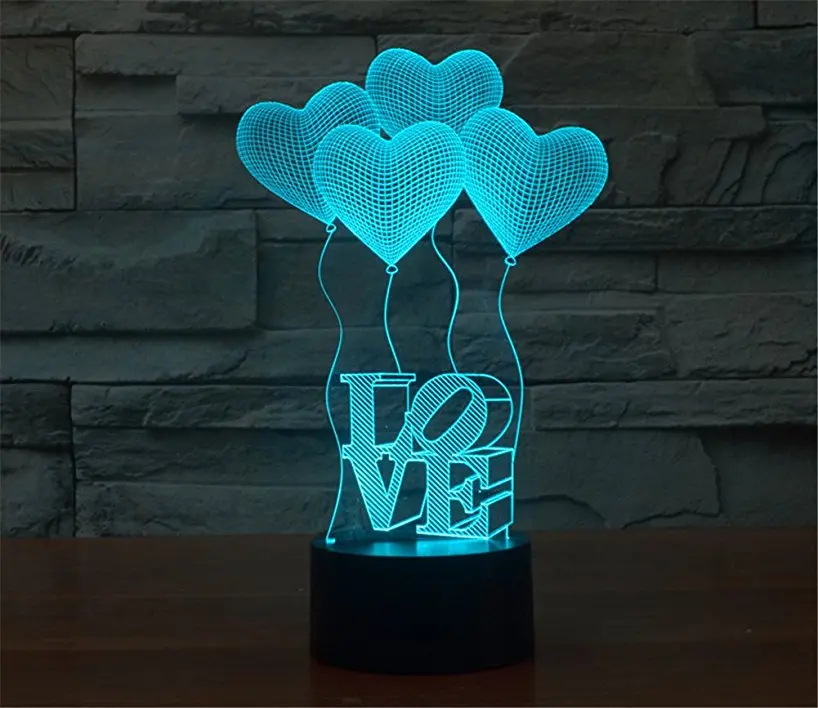 Yiwu zogift 2018 Горячие sale3D Оптические иллюзии сенсорный ночник Светодиодная настольная лампа с USB