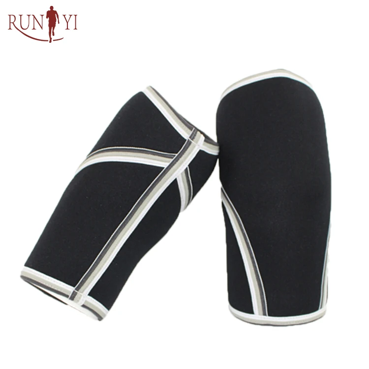 Seller Customized Anti-slip silicone strip SCR Neoprene 7mm Knee Sleeve Compression Knee Support for Weightlifting