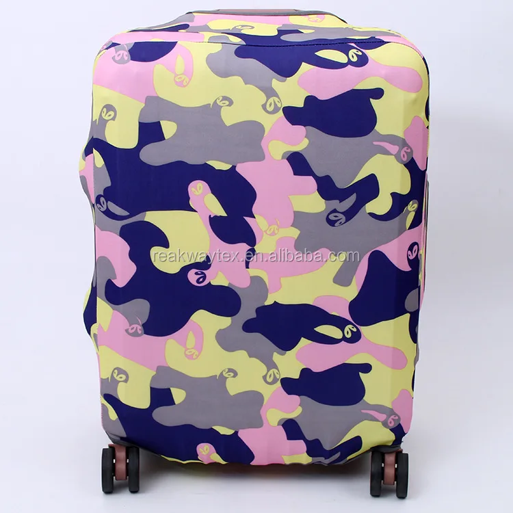 RW-LC-005 Fashion Custom Camouflage Pattern Waterproof Durable Spandex Suitcase Luggage Protector Dust