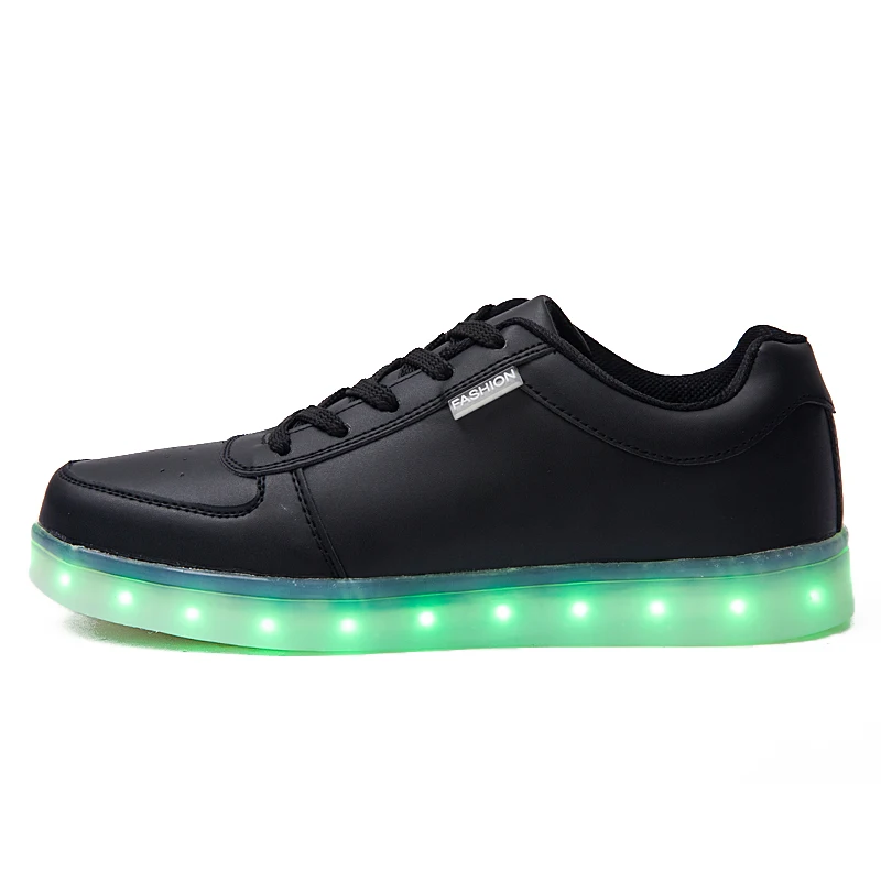 Low top Black White Flashing Lights Shoes Wholesale Led Light Up Shoes