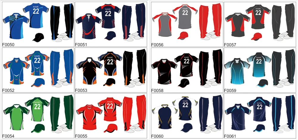 Custom sublimation cricket team full cricket kit design uniforms