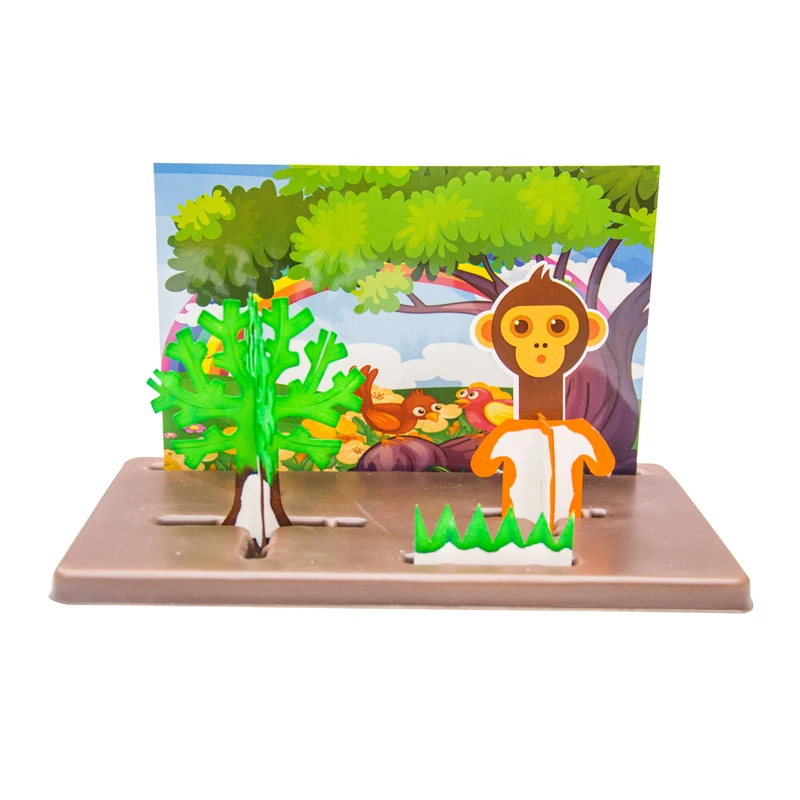 DIY  Magic  growing paper  tree blooming toys  for Kids science toys  Forest Monkey Juguete Toys