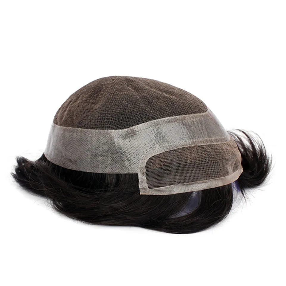 Human Hair Man Replacement Swiss Lace Wig Price Cheap Men Gray Afro Black Mono Base Toupee