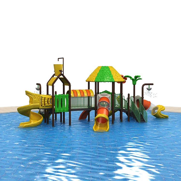 NEW kids water play equipment, children Plastic slide water park playground